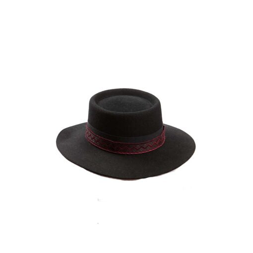 Hatt med bånd til sort Åmlibunad