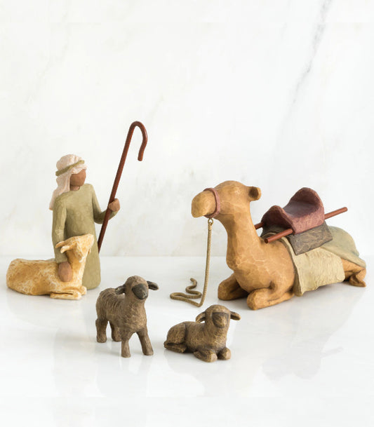 Gjeter og dyr til julekrybbe - Willow Tree