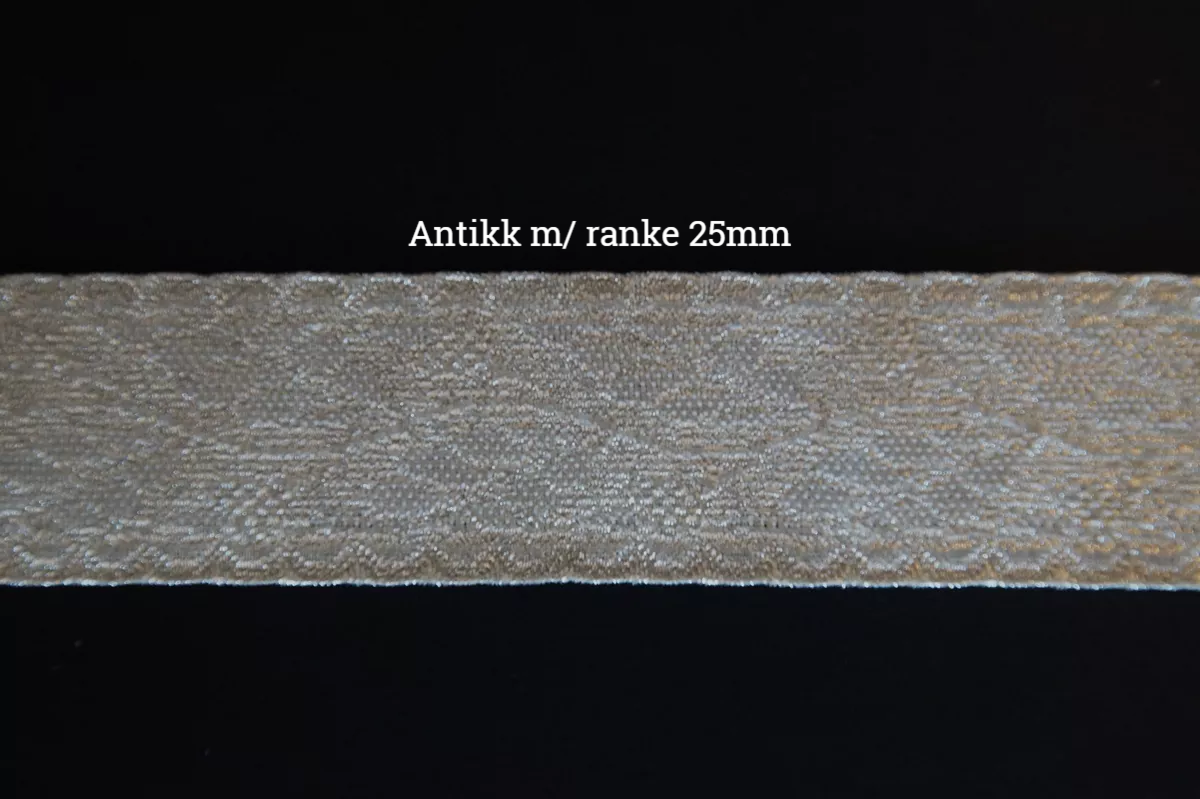 Antikk med ranke sølvbånd, 25mm