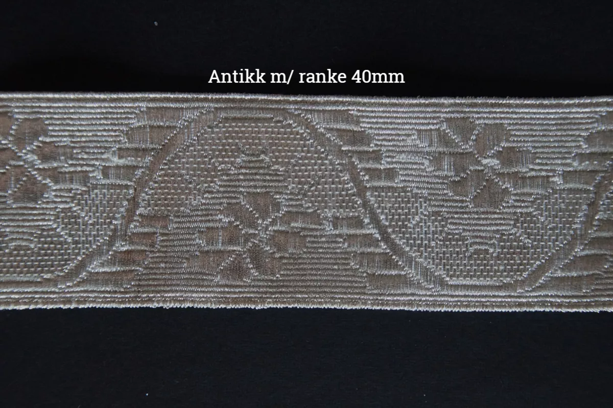 Antikk med ranke sølvbnd, 40mm