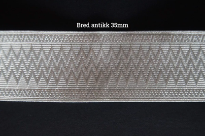 Bred antikk sølvbånd, 35mm