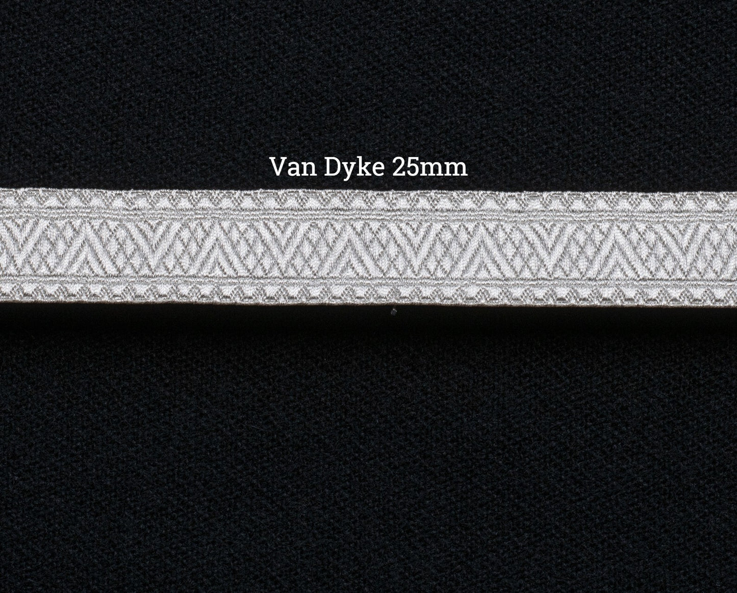 Van Dyke sølvbånd, 25mm, i pyramide og rutemønster