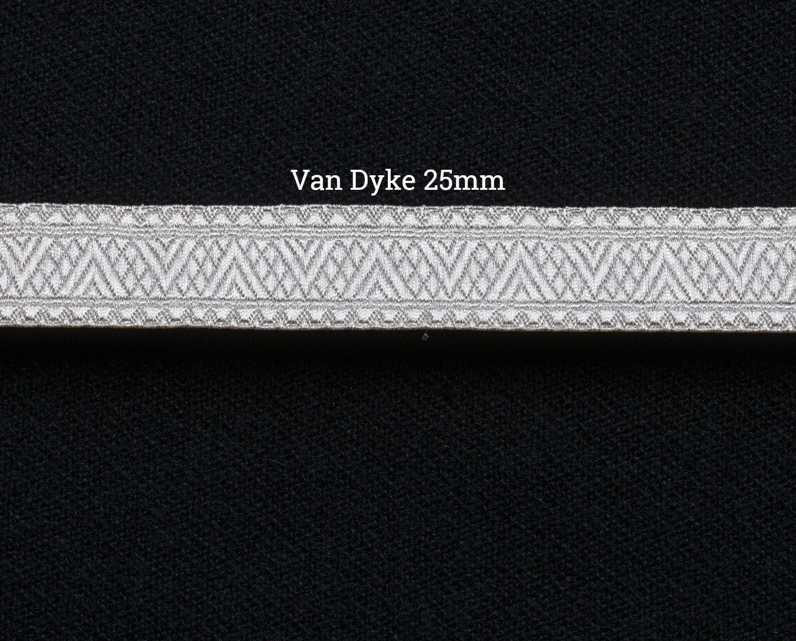 Van Dyke sølvbånd, 25mm, i pyramide og rutemønster